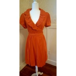 DVF coral color wrap dress